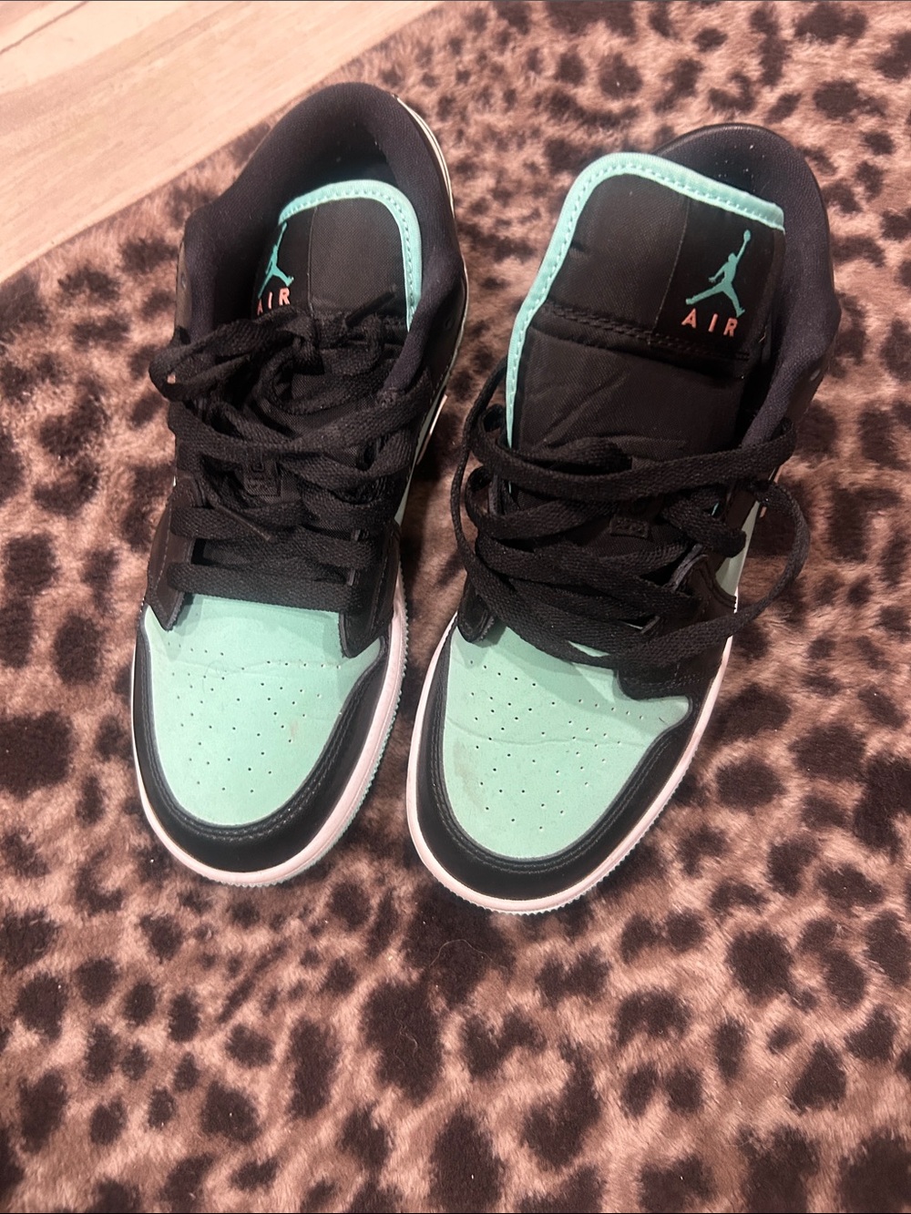 Jordan Kids' High-Top Sneakers in Mint Green and Black